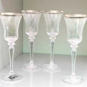 MIKASA Wine Goblets Jamestown Platinum Set of 4